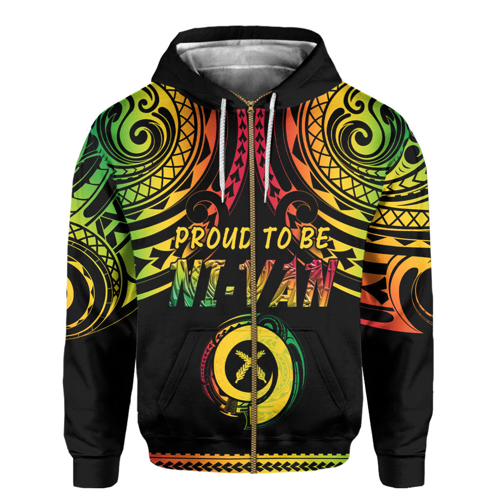 Vanuatu Proud To Be Ni-Van Zip Hoodie Coat Of Arms Reggae Style