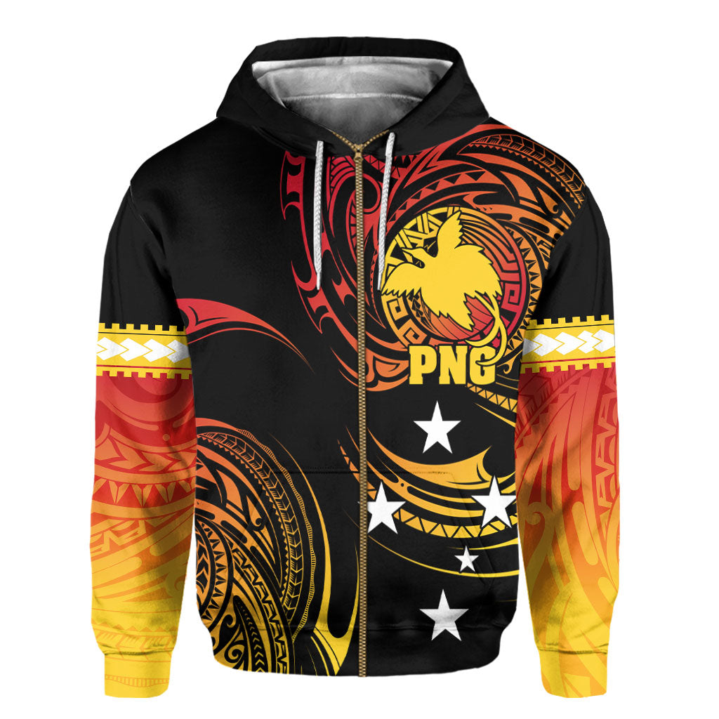 Papua New Guinea Zip Hoodie Huli Wigmen Style