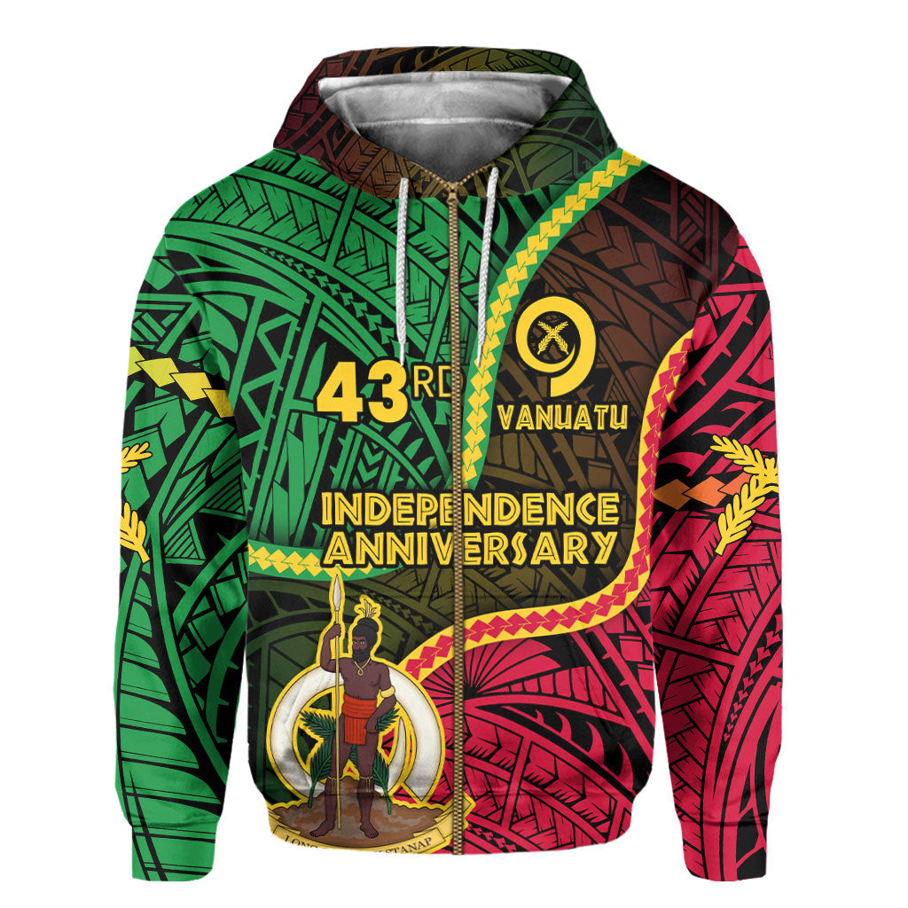 Vanuatu Zip Hoodie Independence Day 43rd Anniversary Style