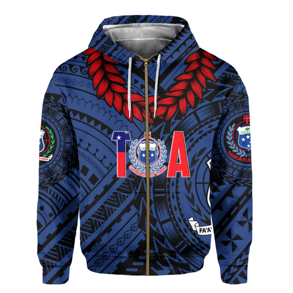 Samoa TOA Rugby Zip Hoodie Ulafala Style