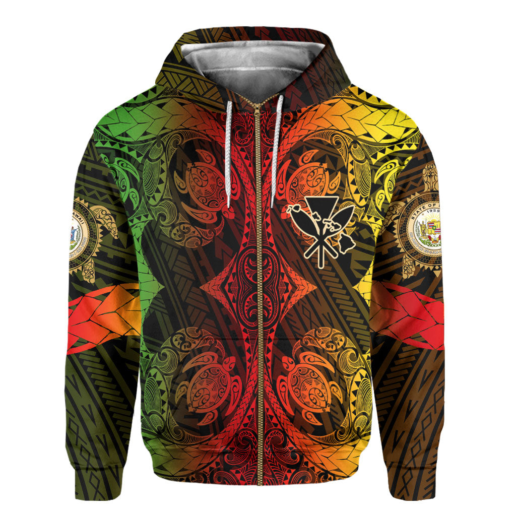 Kanaka Maoli Hawaii Zip Hoodie Reggae Style