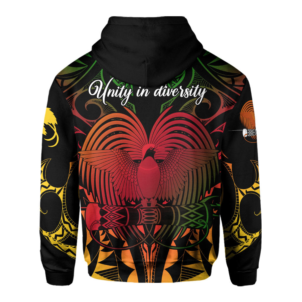 Papua New Guinea Zip Hoodie Unity In Diversity Motto