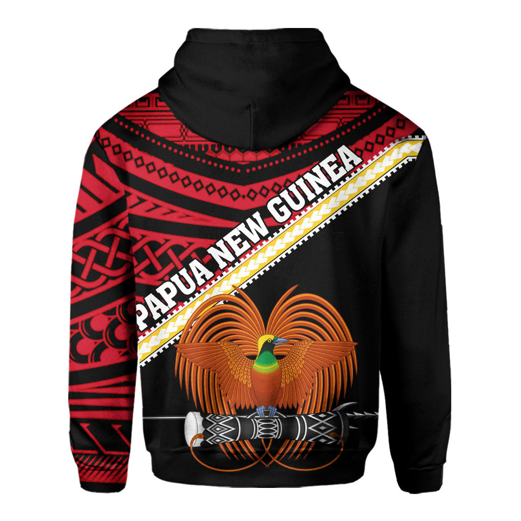 Papua New Guinea Zip Hoodie Polynesian Flag Style