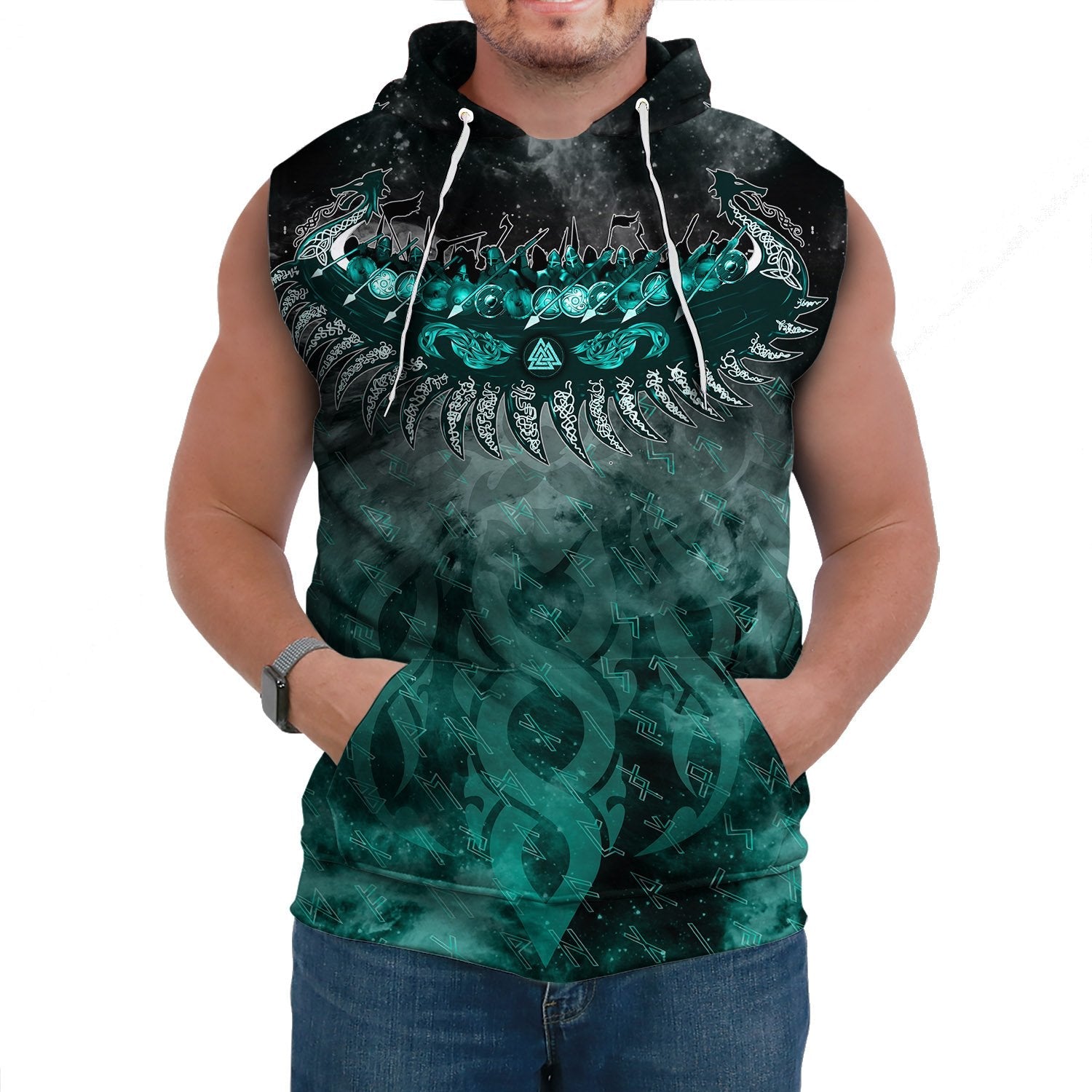 Viking Sleeveless Hoodie Drakkar Ship 