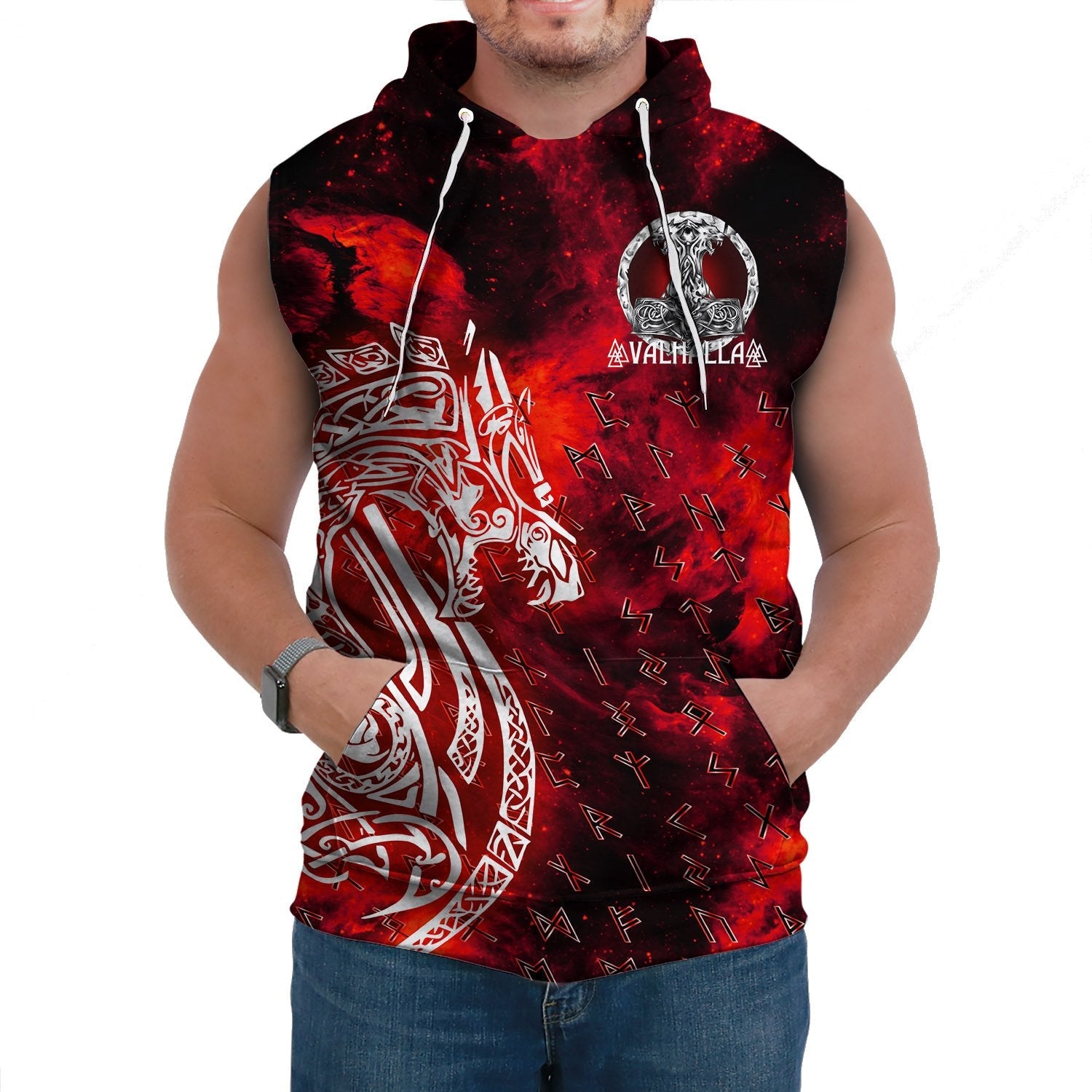 Viking Sleeveless Hoodie I Do Not Fear Death While My Brothers Await Me In The Halls of Valhalla