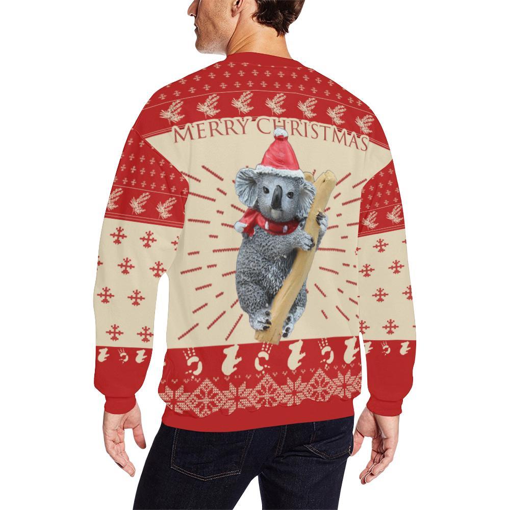 Australia Christmas Sweatshirt - Koala Santa Hat Symbol Patterns Merry Christmas