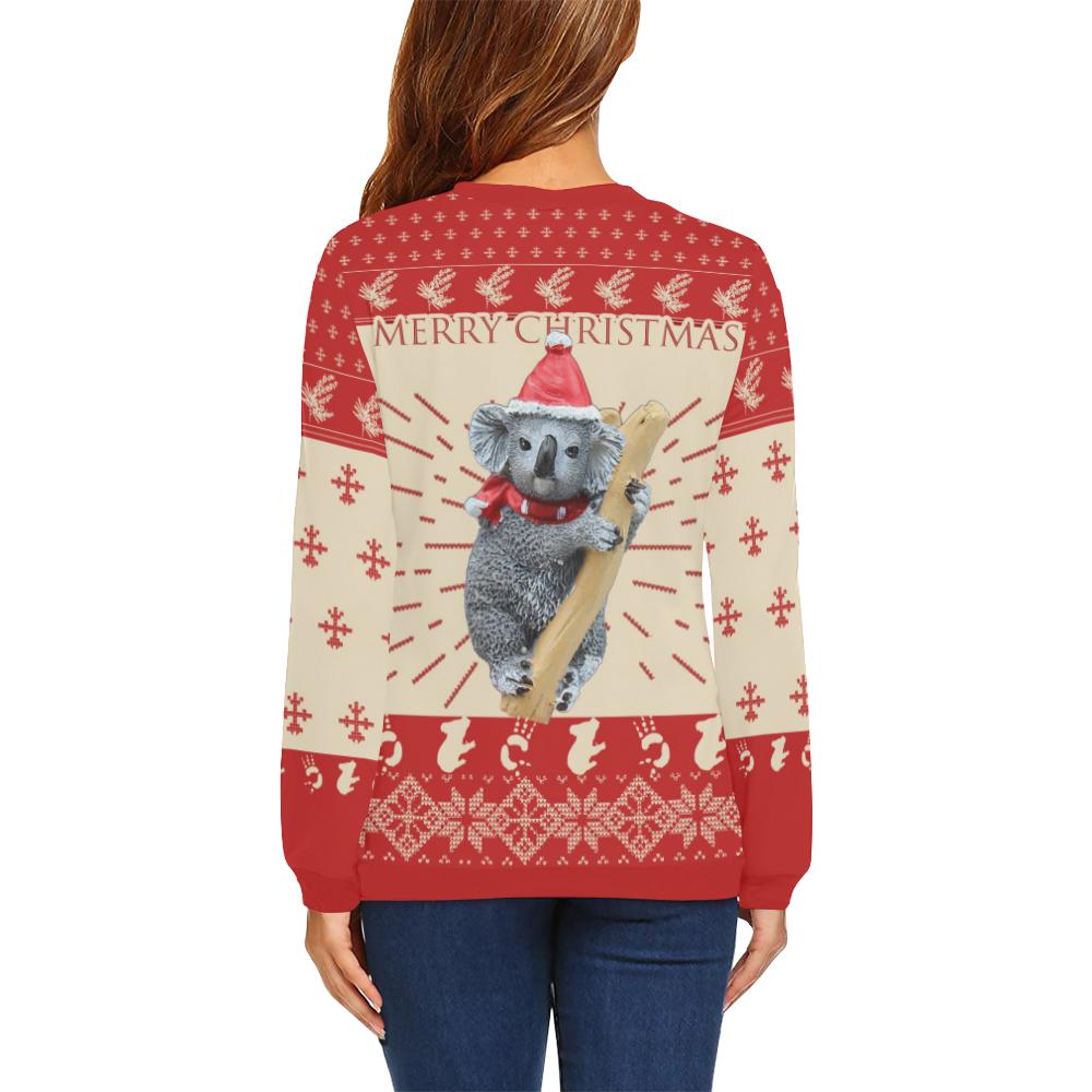 Australia Christmas Sweatshirt - Koala Santa Hat Symbol Patterns Merry Christmas