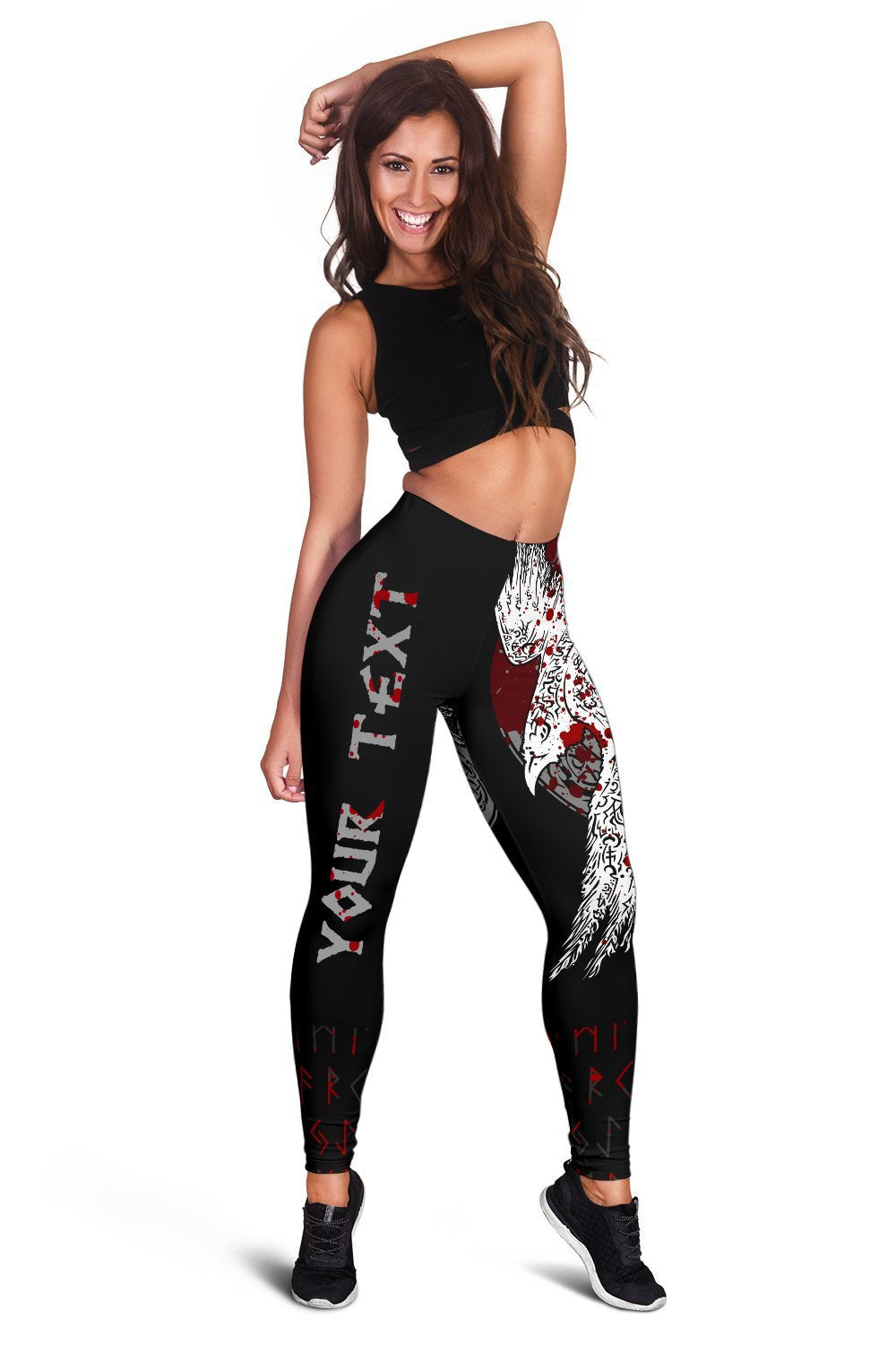 Custom Viking Legging Mystical Raven Tattoo Blood