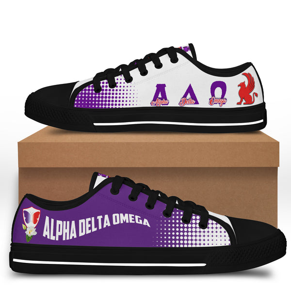 Sorority Footwear - Alpha Delta Omega Low Top Shoes Purple Style