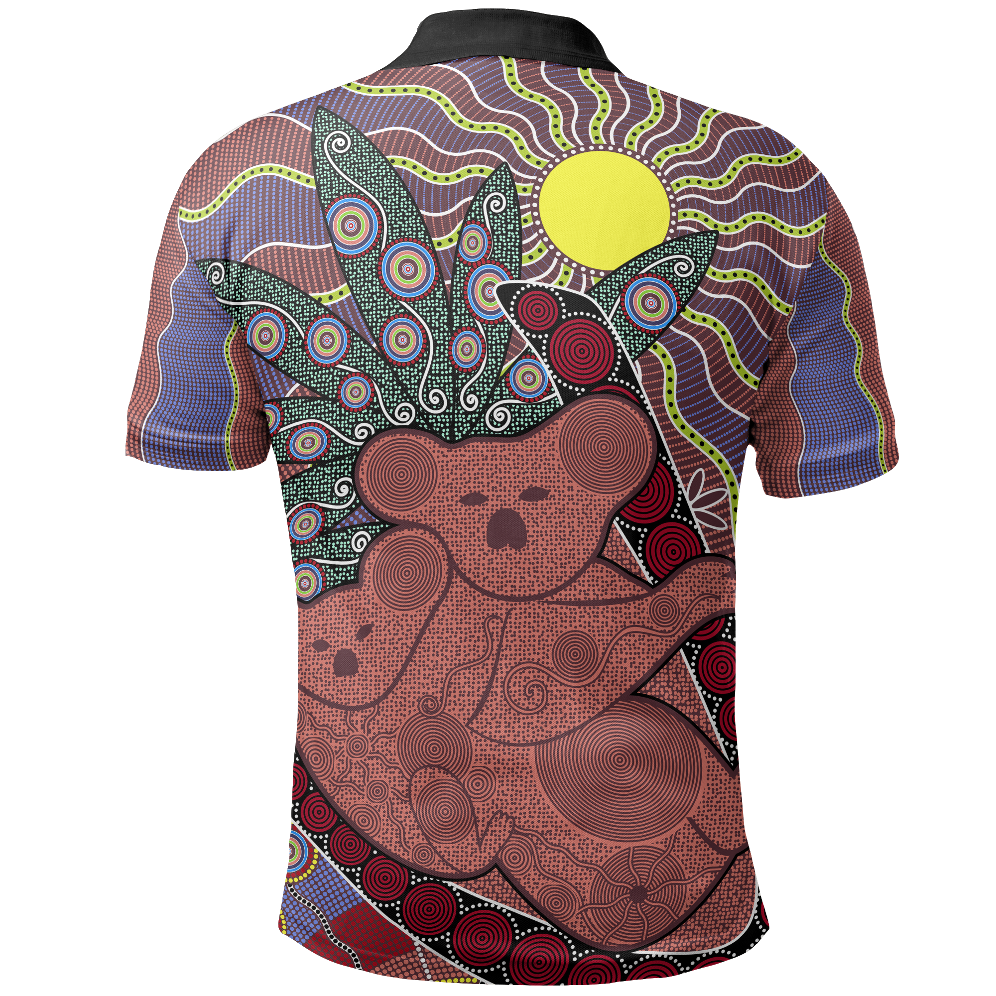 Aboriginal Polo - Koala Shirt Aboriginal Patterns - Unisex Polo Shirt