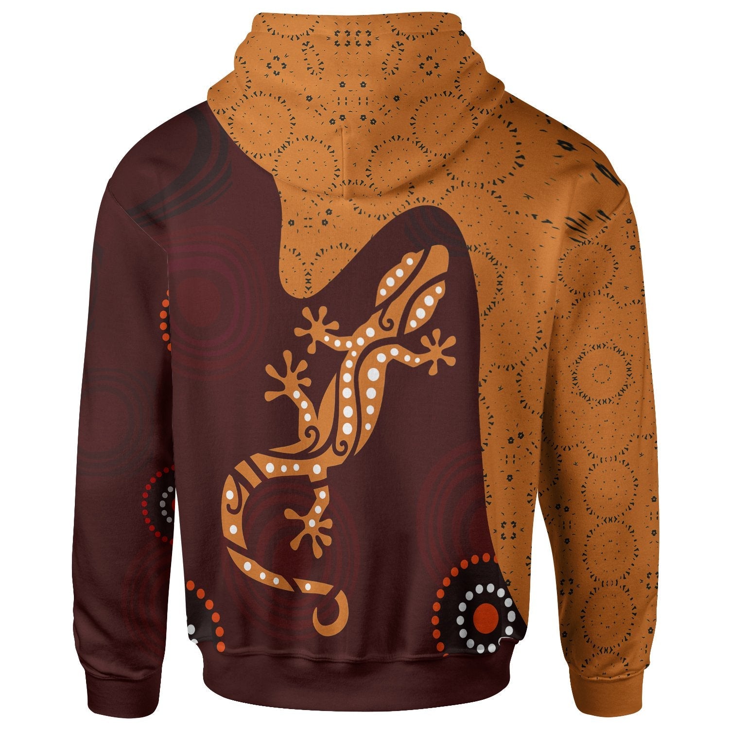 Aboriginal Zip Hoodie - Lizard in Aboriginal Dreaming