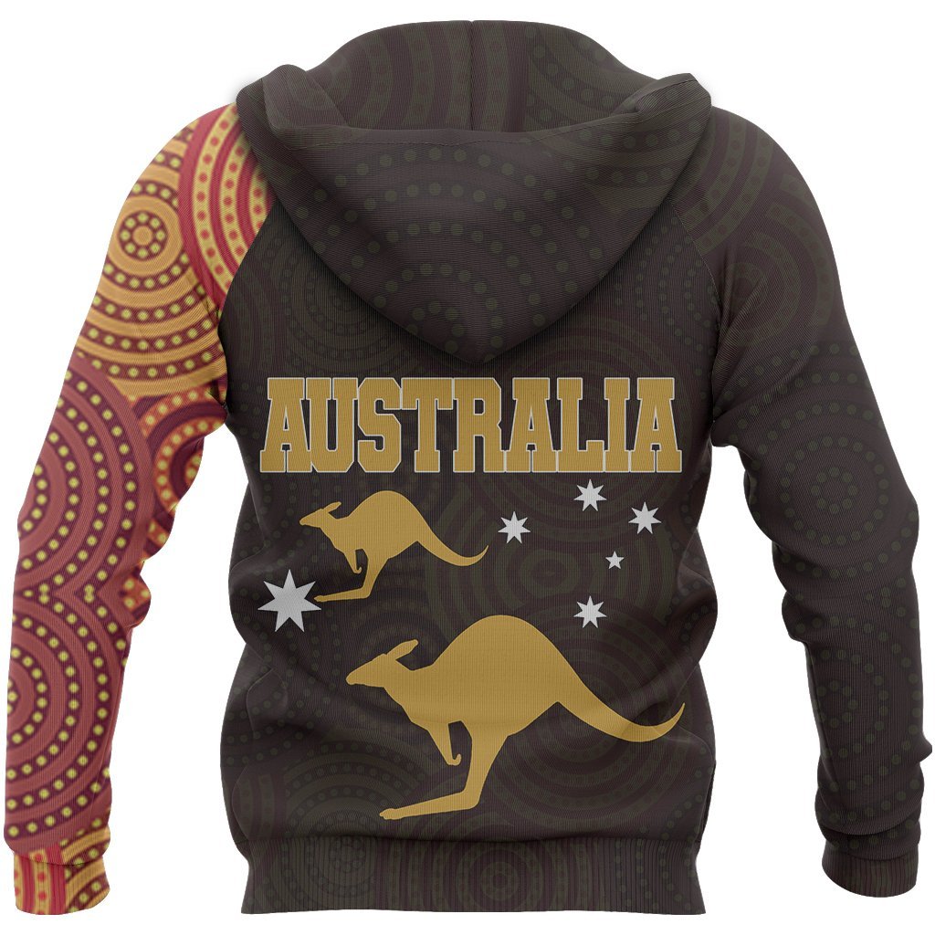 Aboriginal Zip Hoodie - Kangaroo Dot Painting Tattoo - 02