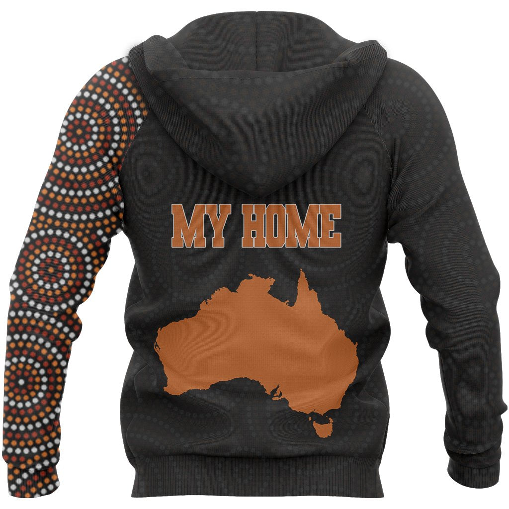 Aboriginal Zip Hoodie - Australia Map Dot Painting Patterns