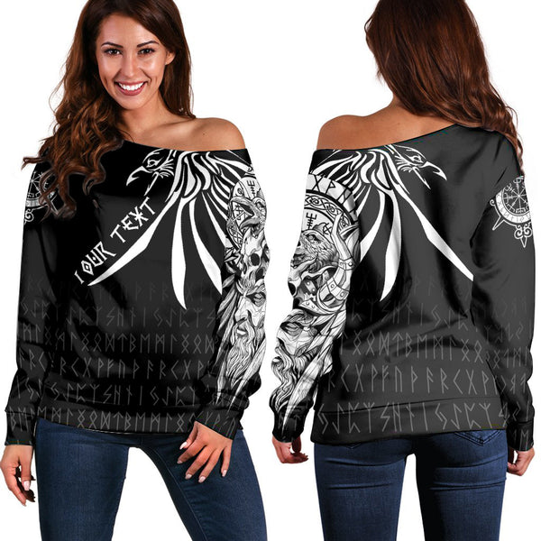 Custom Special Raven Off Shoulder Sweater Tattoo Style