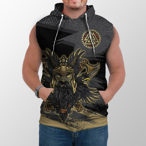 Viking Sleeveless Hoodie Odin Valknut The Symbol of Odin