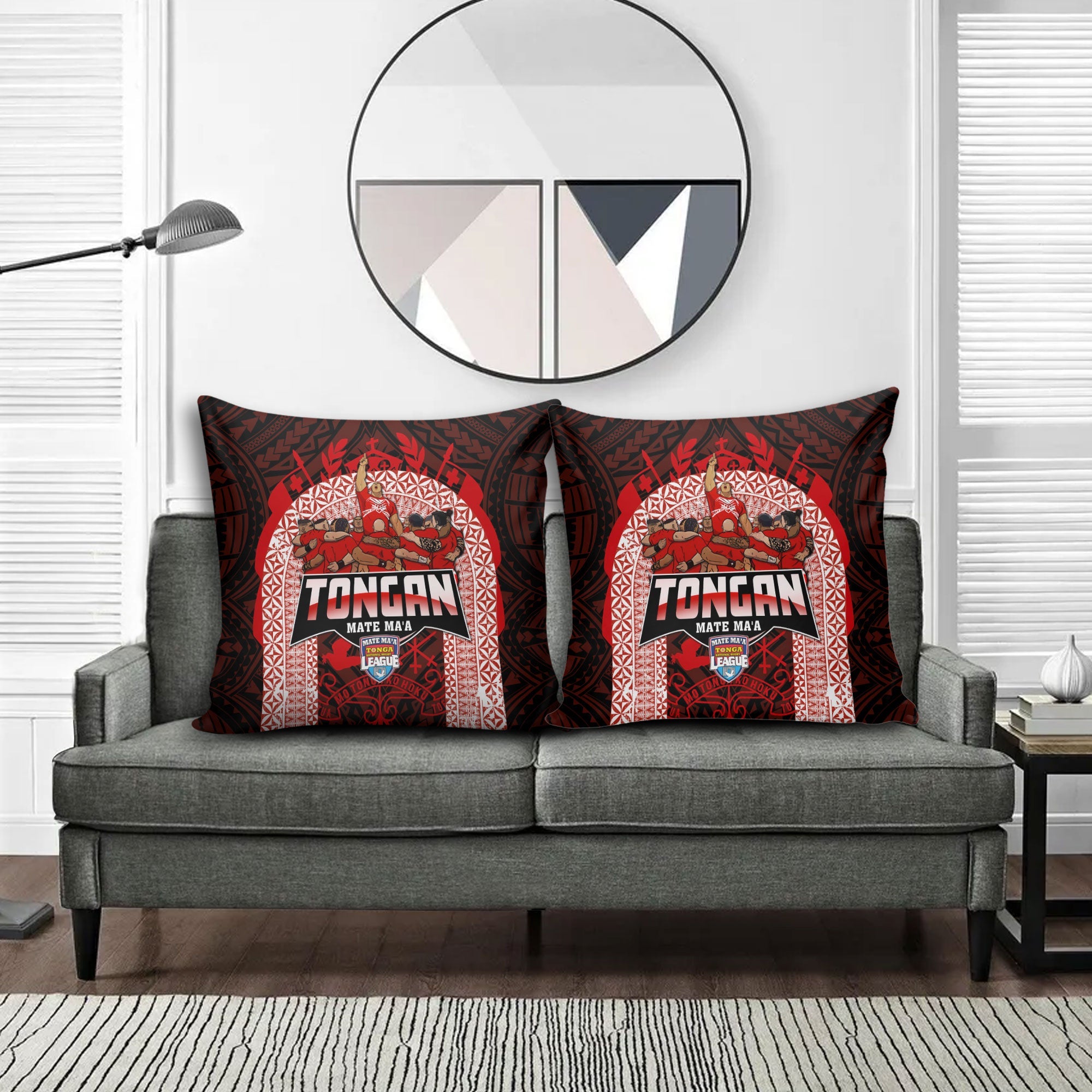 Tonga Mate Ma'a Rugby League Pillow Cover