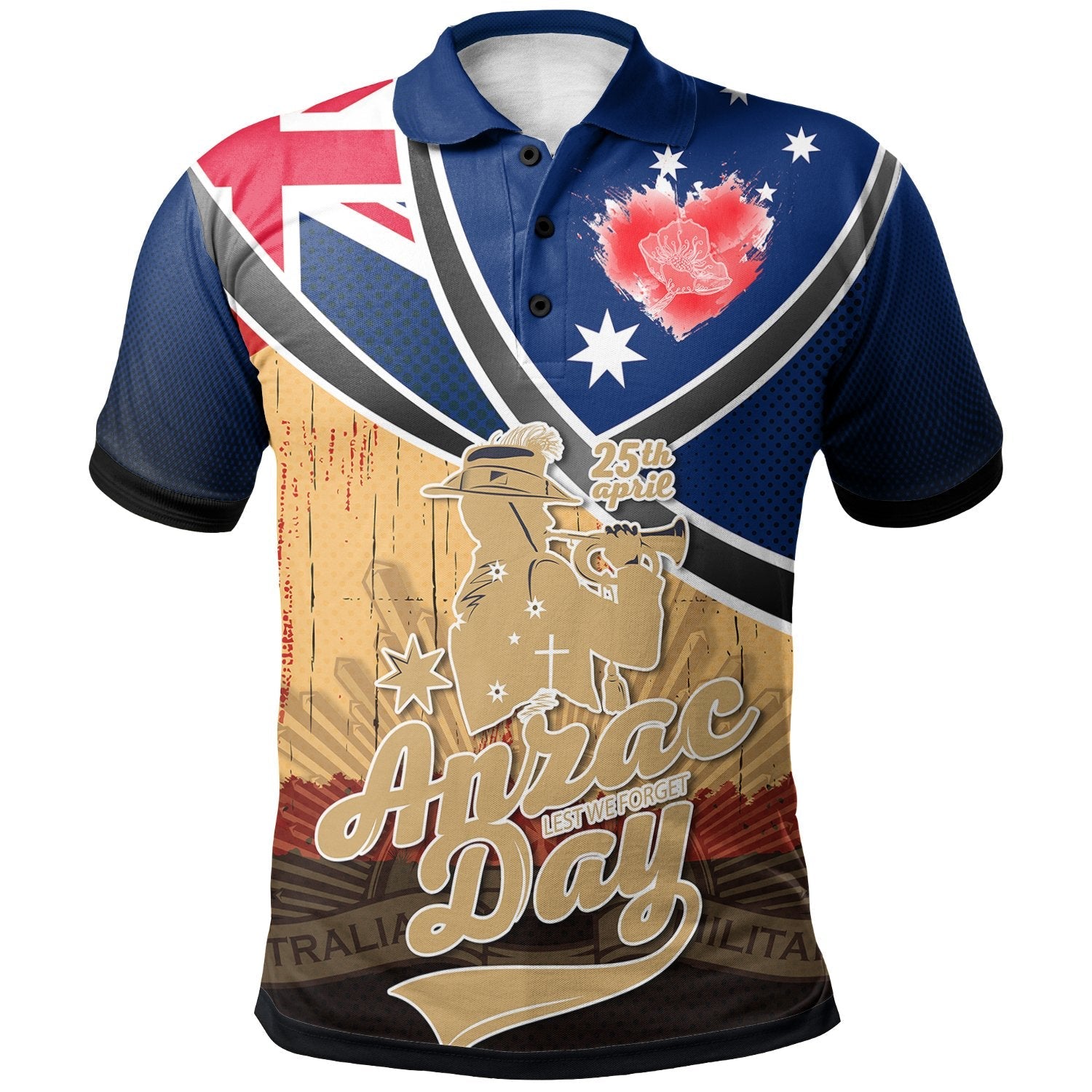 Anzac Polo - Anzac Lest We Forget V2 Polo Shirt