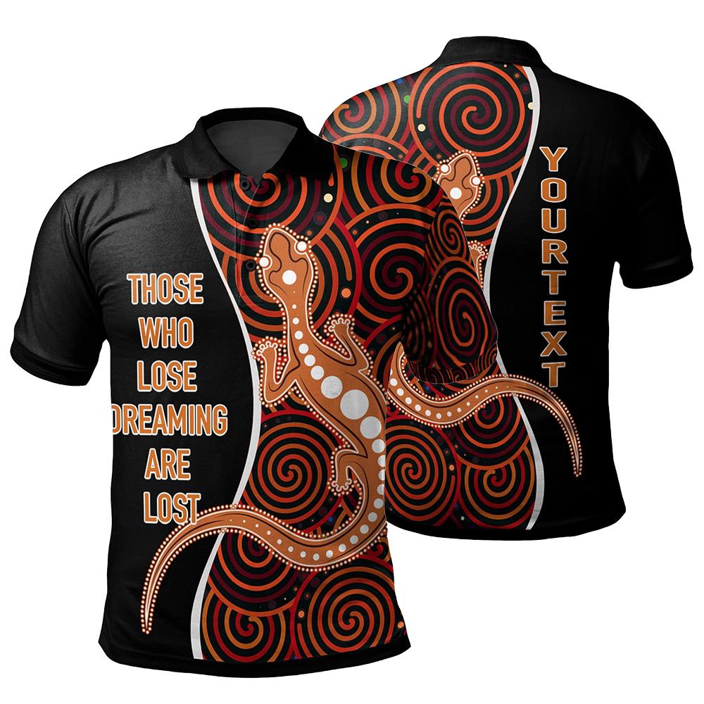 Aboriginal Polo - Personalised Indigenous Lizard Dreaming Polo Shirt