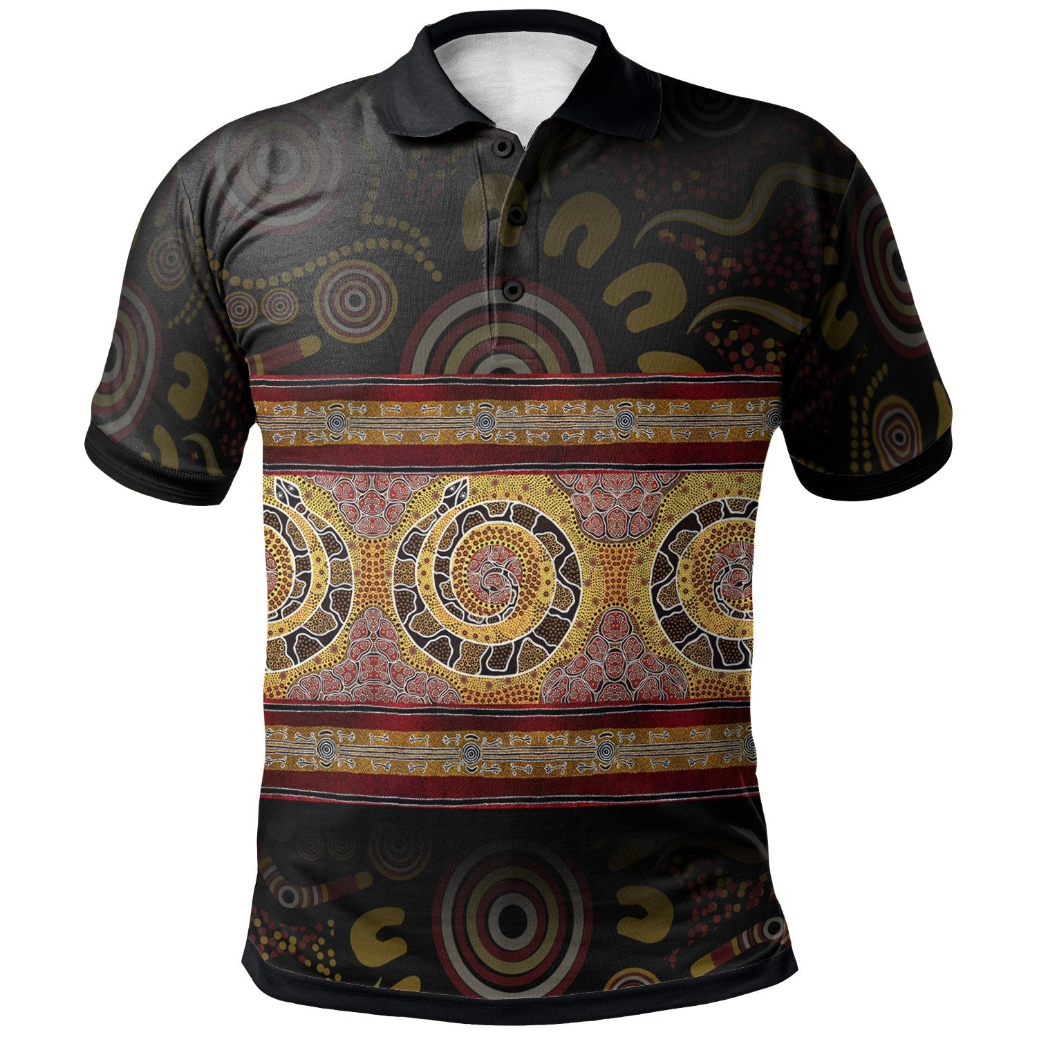 Aboriginal Polo - Snake Dot Panting Art Polo Shirt