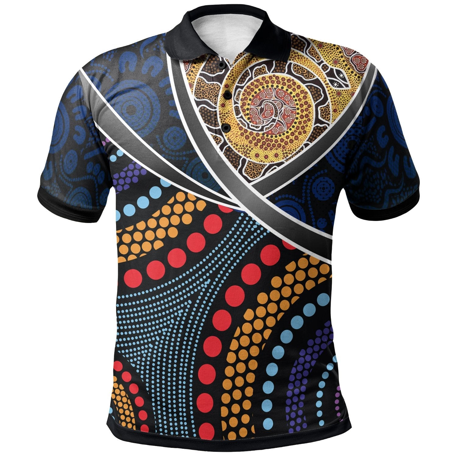 Aboriginal Polo - Aboriginal Dot Panting Art With Snake Polo Shirt