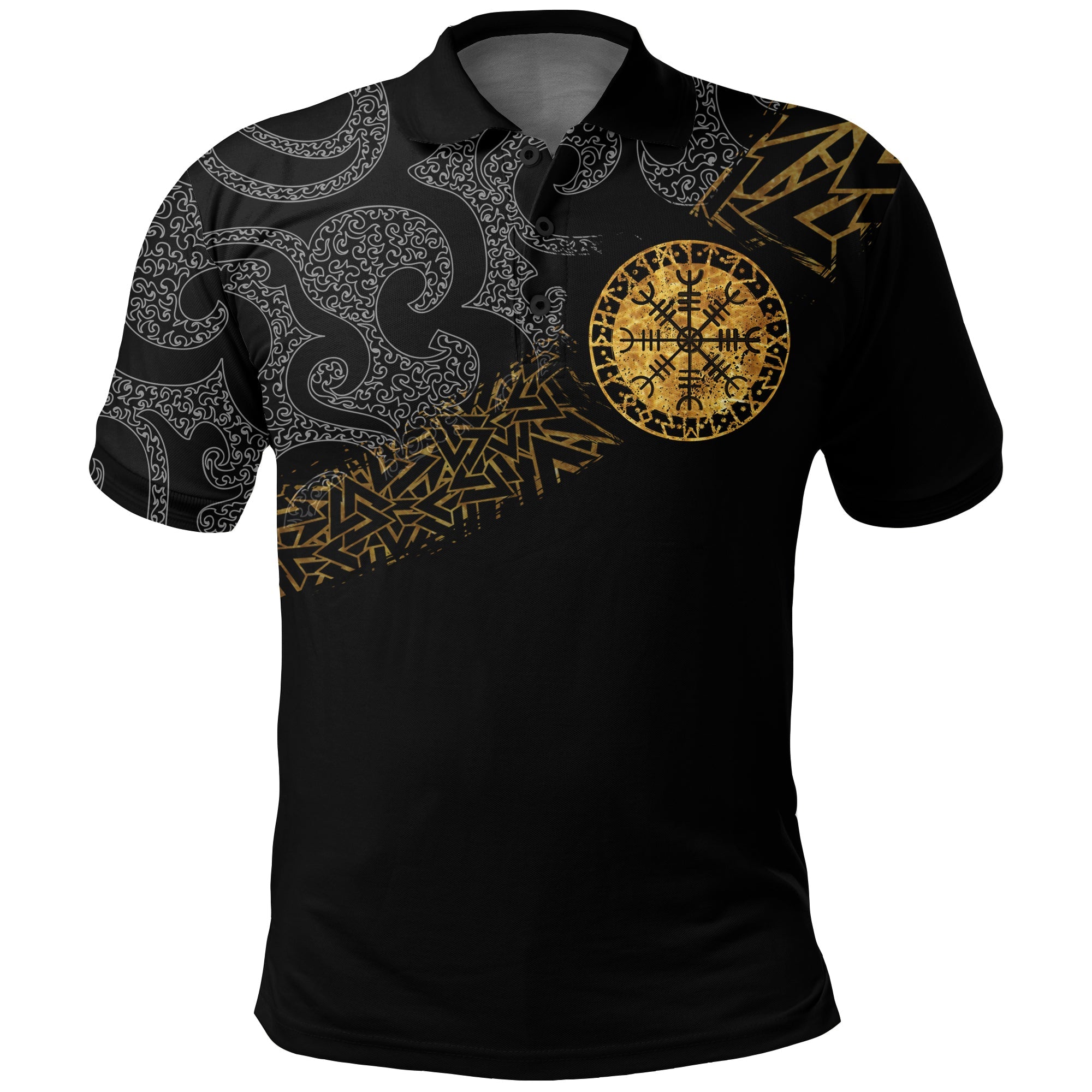 Viking Polo Shirt Viking Wolfs Skoll and Hati