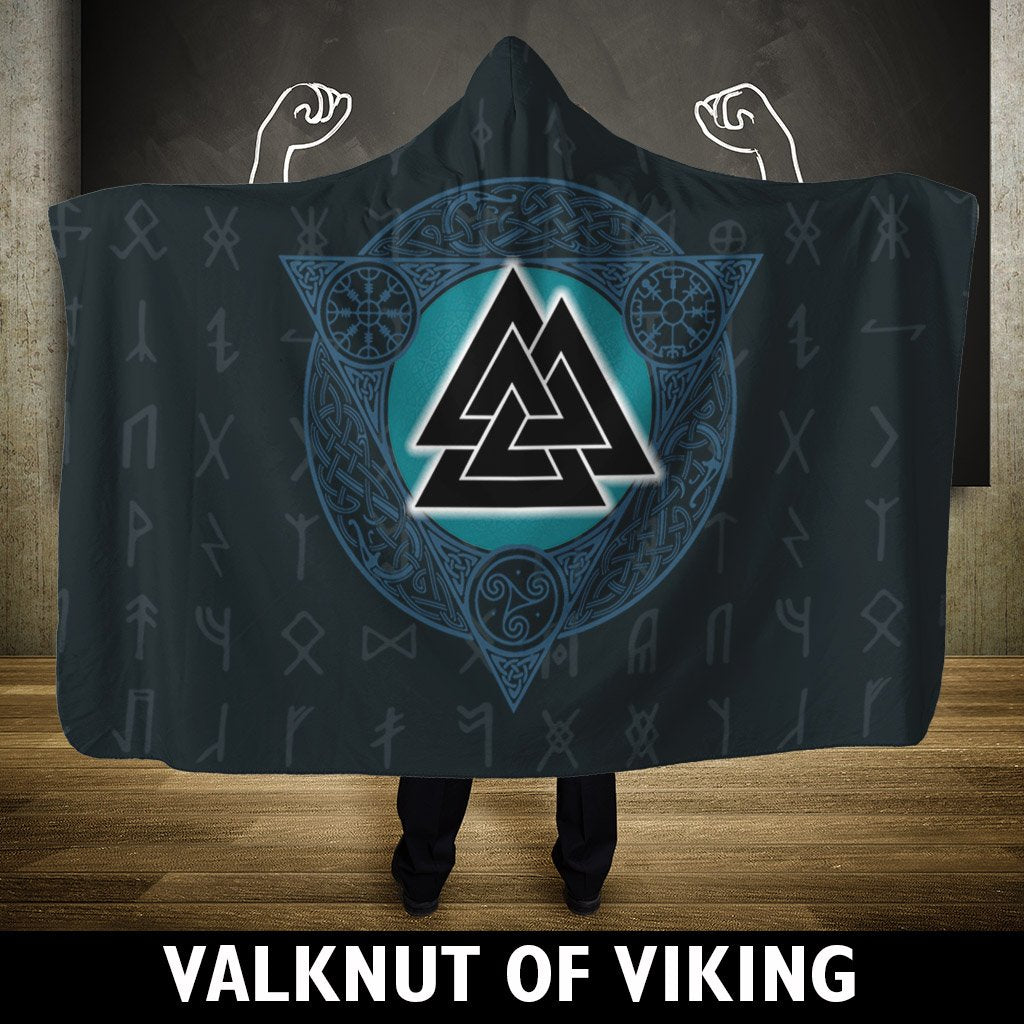 Viking Hooded Blanket Valknut 