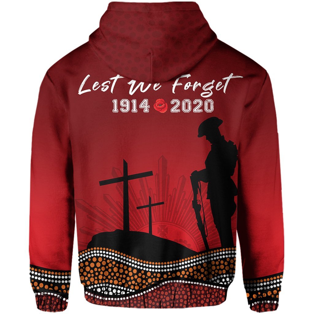 Zipper Hoodie Anzac Day Our Heroes - Nhi Style Red