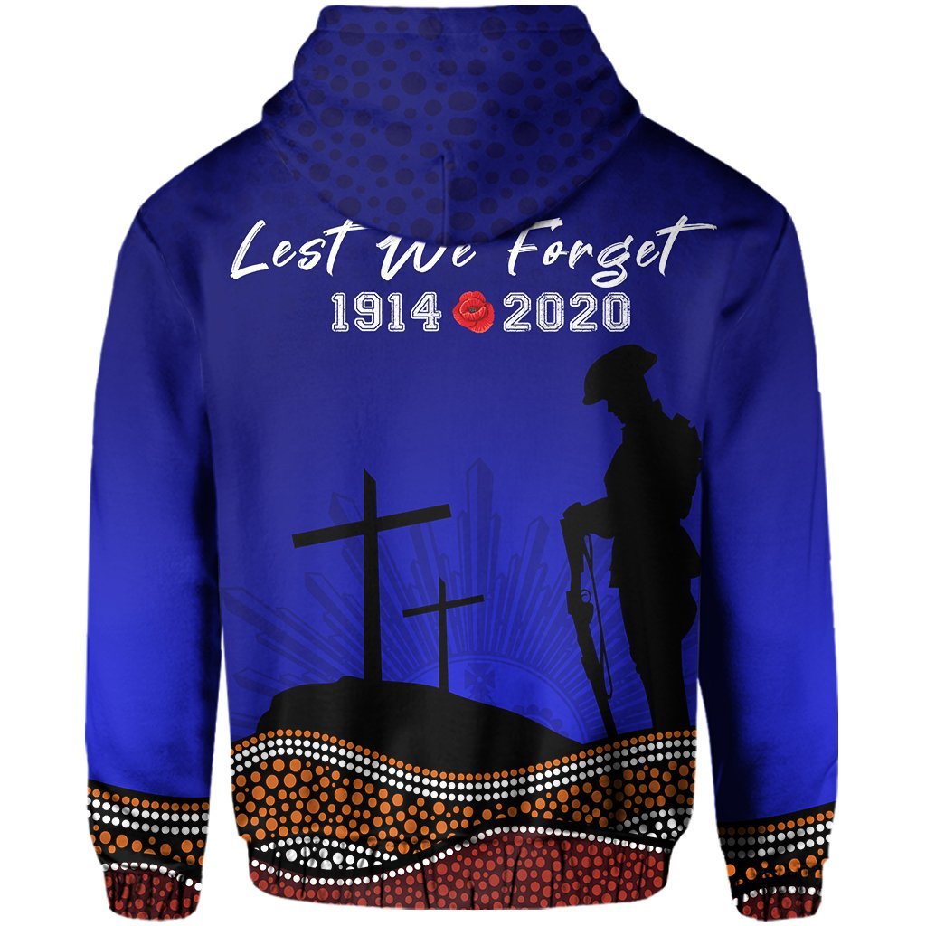 Zipper Hoodie Anzac Day Our Heroes - Nhi Style Blue