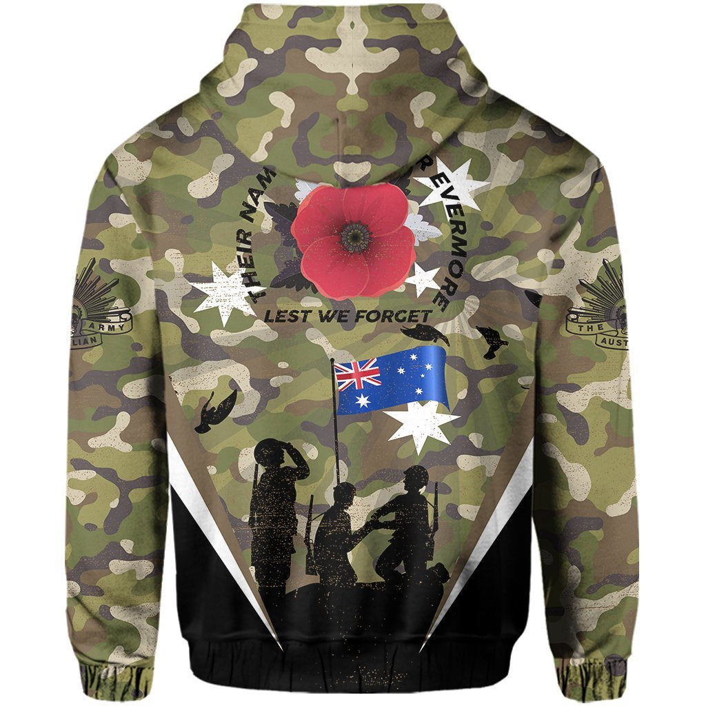 Zipper Hoodie Anzac Day Lest We Forget - Army Style