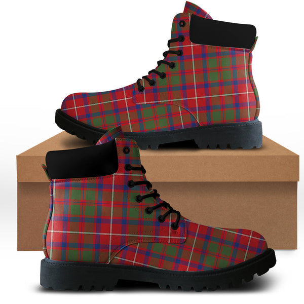 Shaw Red Modern Tartan Plaid All Season Boots