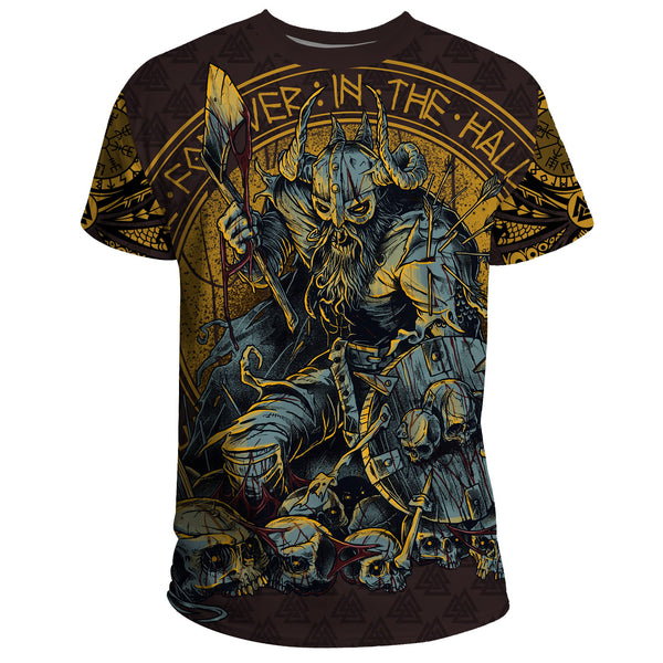 Viking T-Shirt Warrior Viking Shield Skull