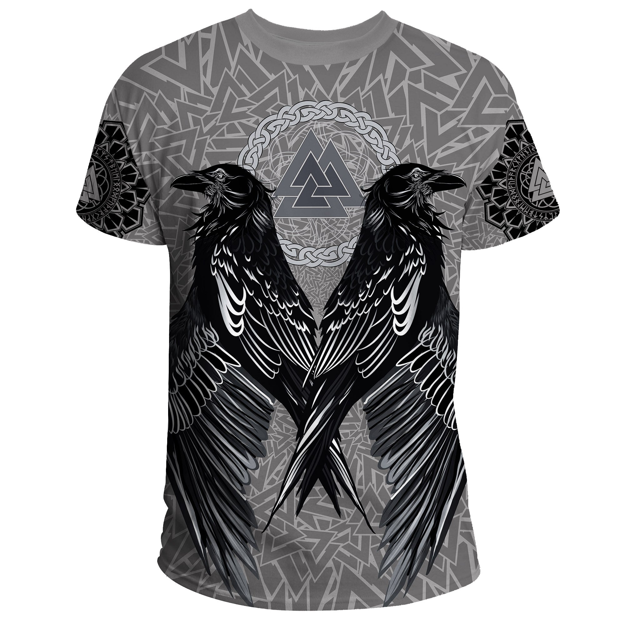 Viking T-Shirt Raven Valknut