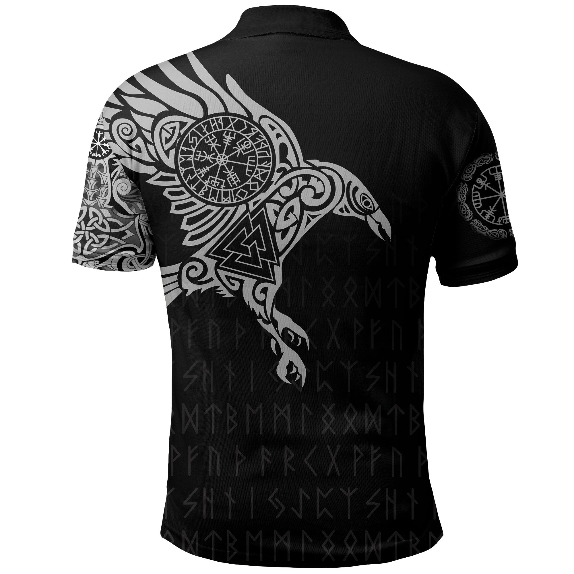 Viking Polo Shirt Custom Personalised The Raven of Odin Tattoo