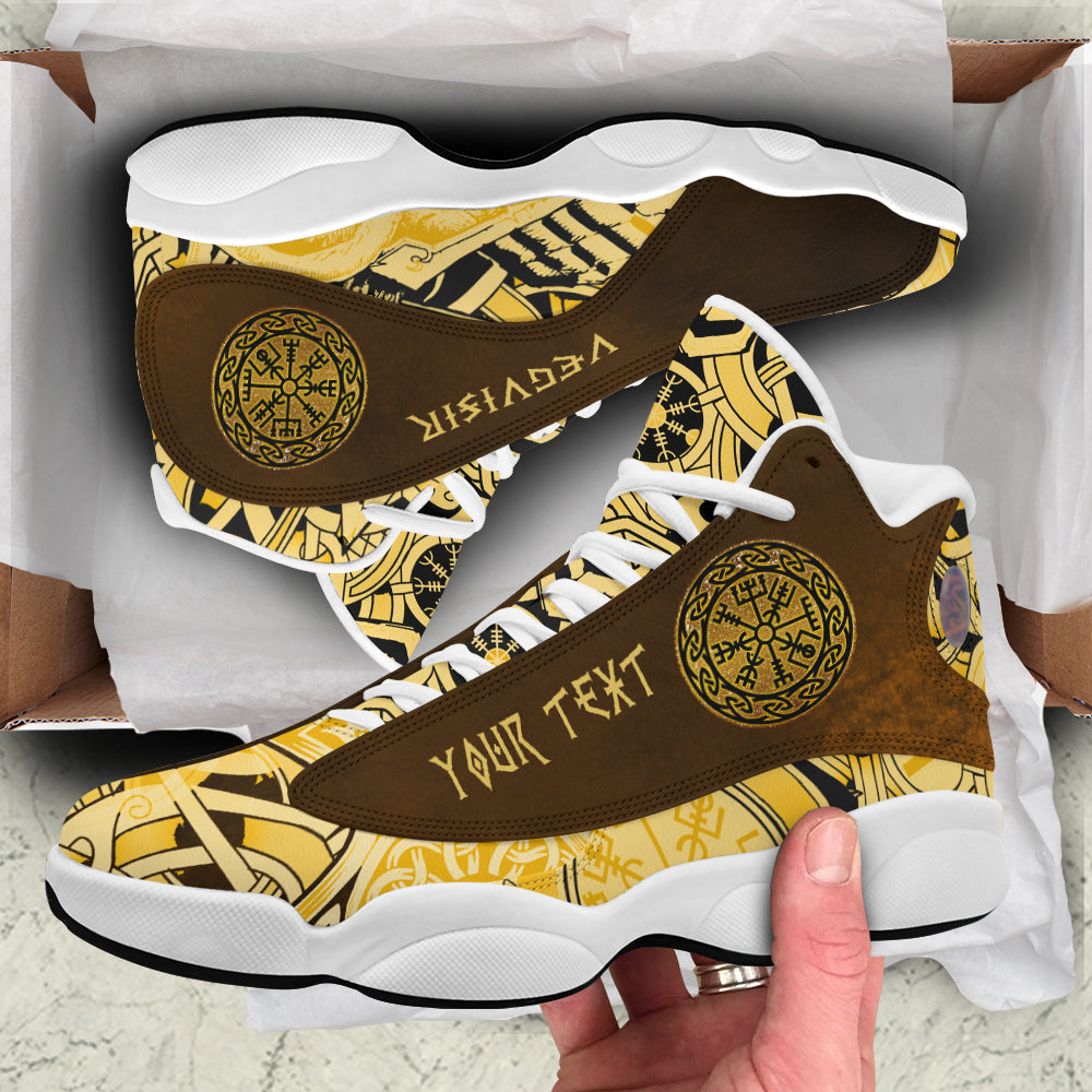 Custom Viking Sneaker J13 Vegvisir Iceland Gold