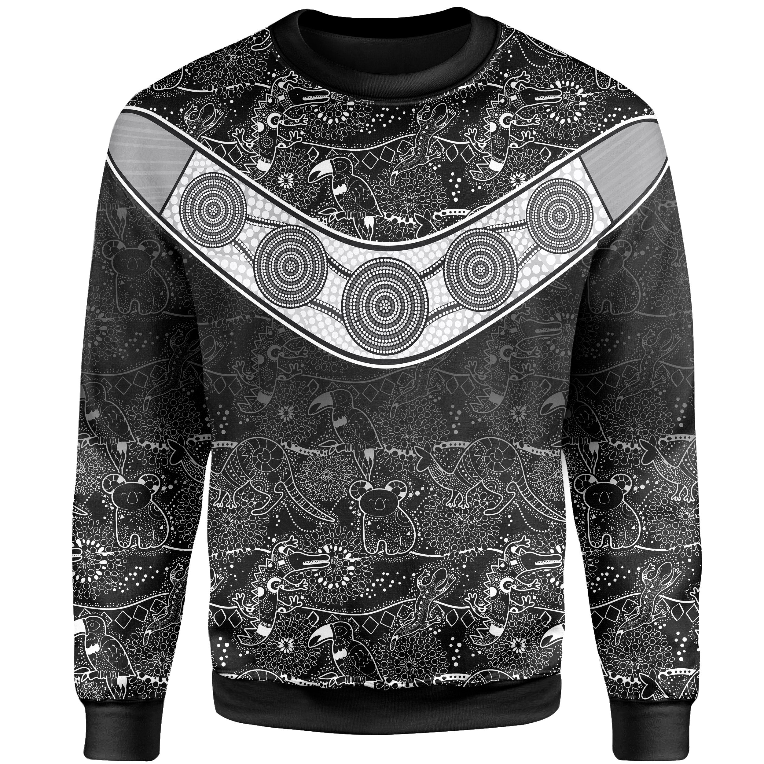 Christmas Sweatshirt - Boomerang Patterns Koala Kangaroo Kookaburra