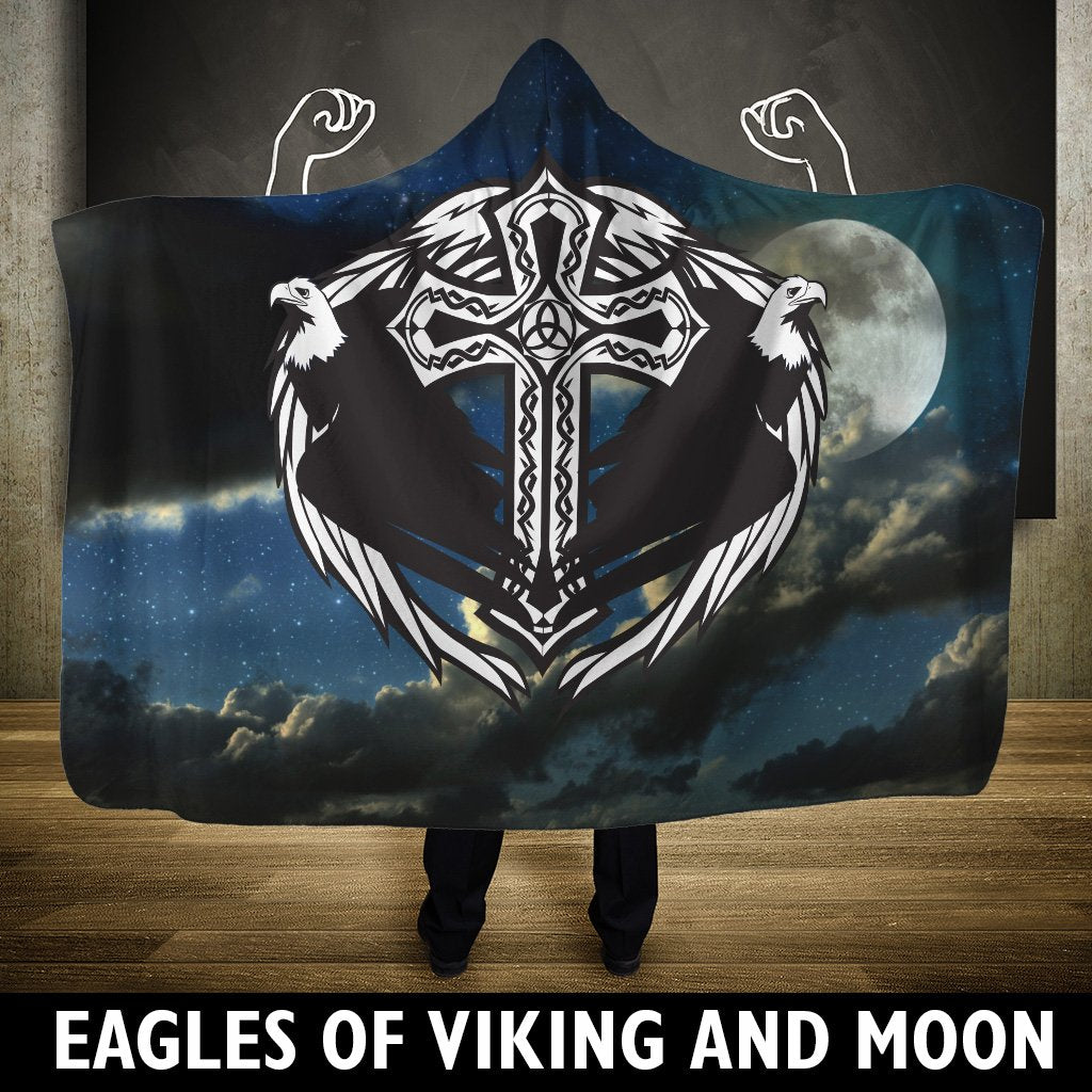 Viking Hooded Blanket Eagles Of And Moon