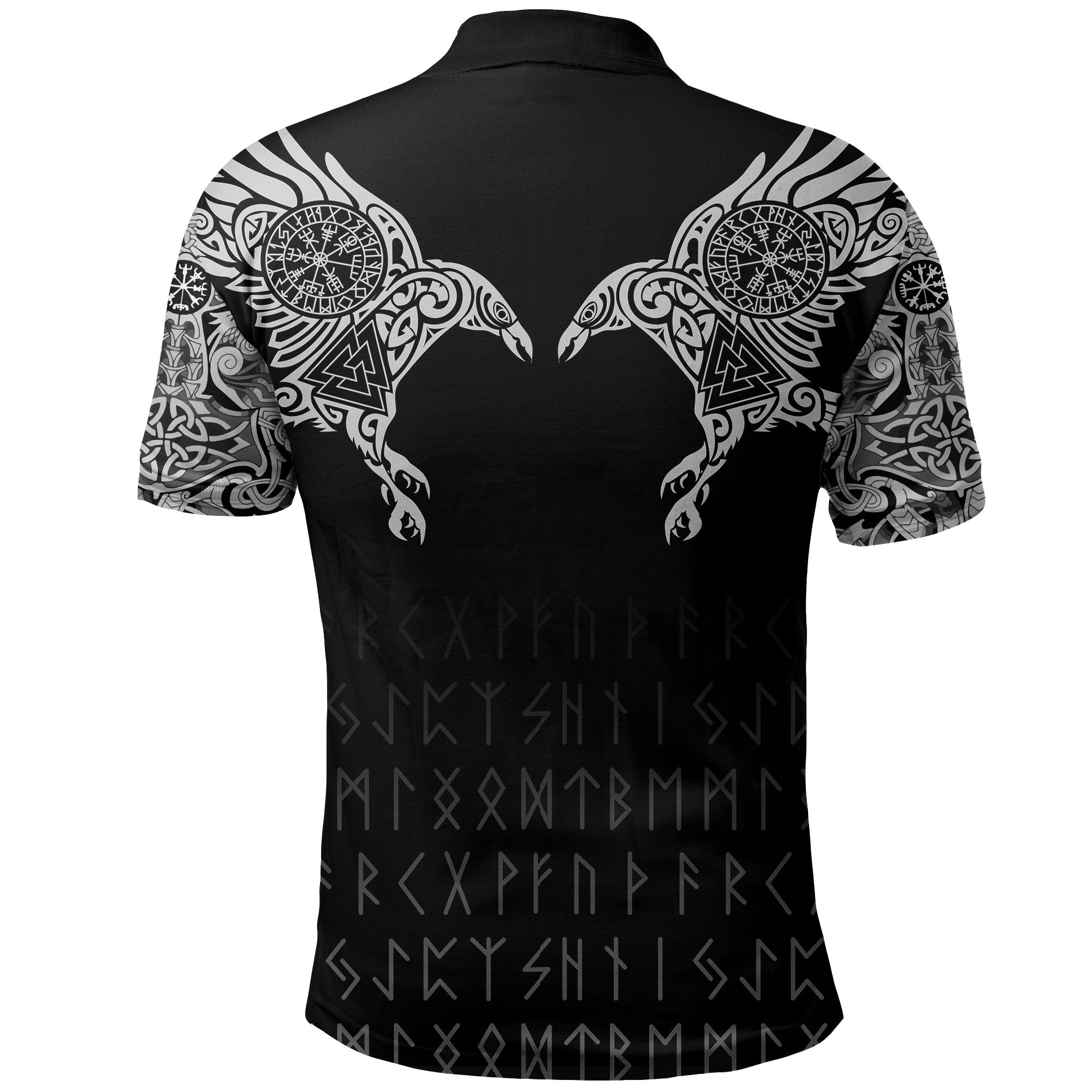 Viking Polo Shirt Custom Personalised The Raven of Odin Tattoo