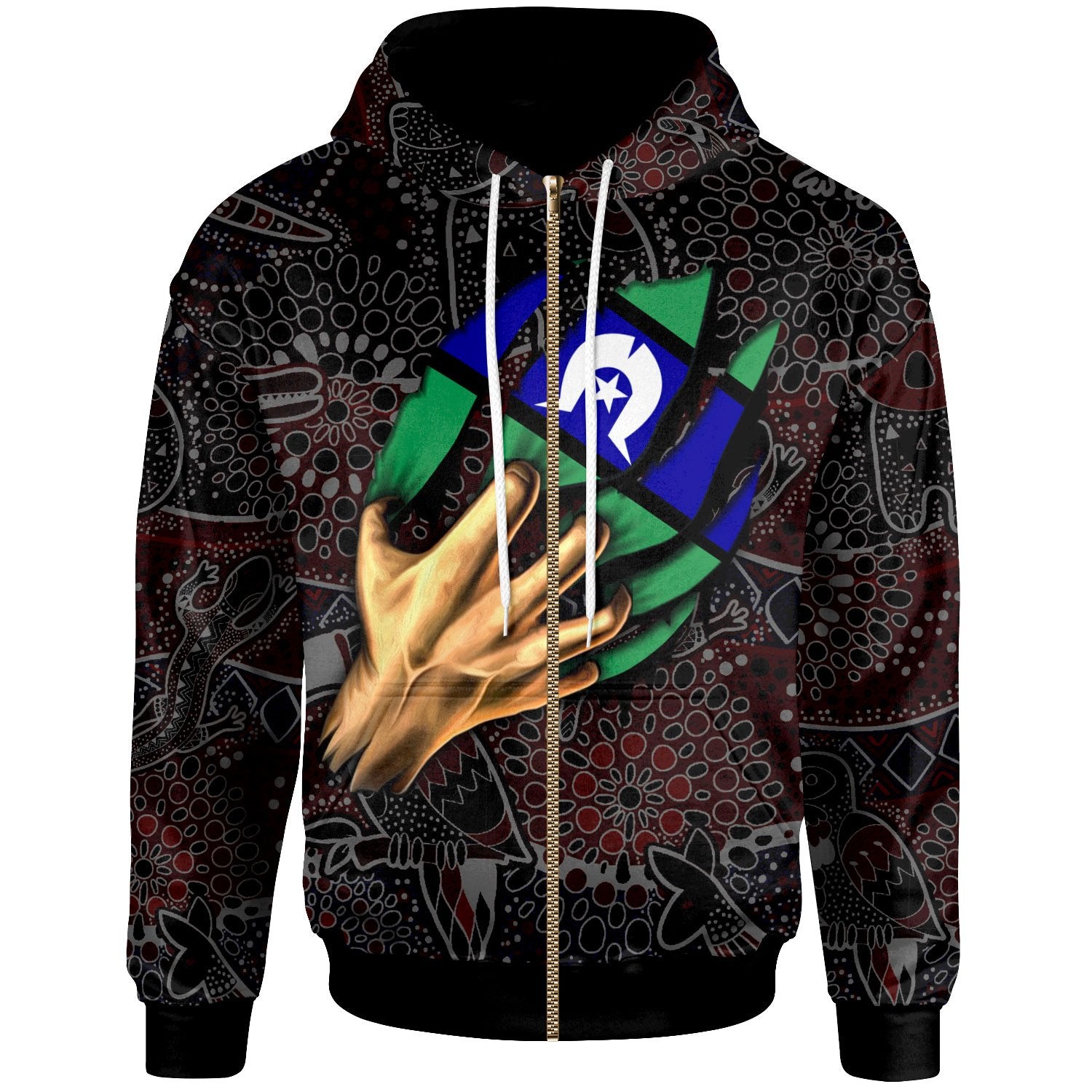 Aboriginal Zip Hoodie - Torres Strait Blood In Me