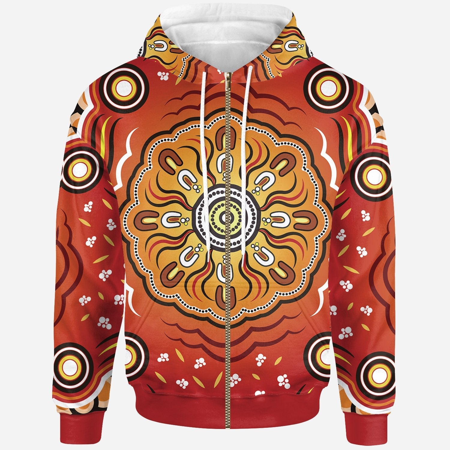 Aboriginal Zip Hoodie - Indigenous Art Patterns Ver01