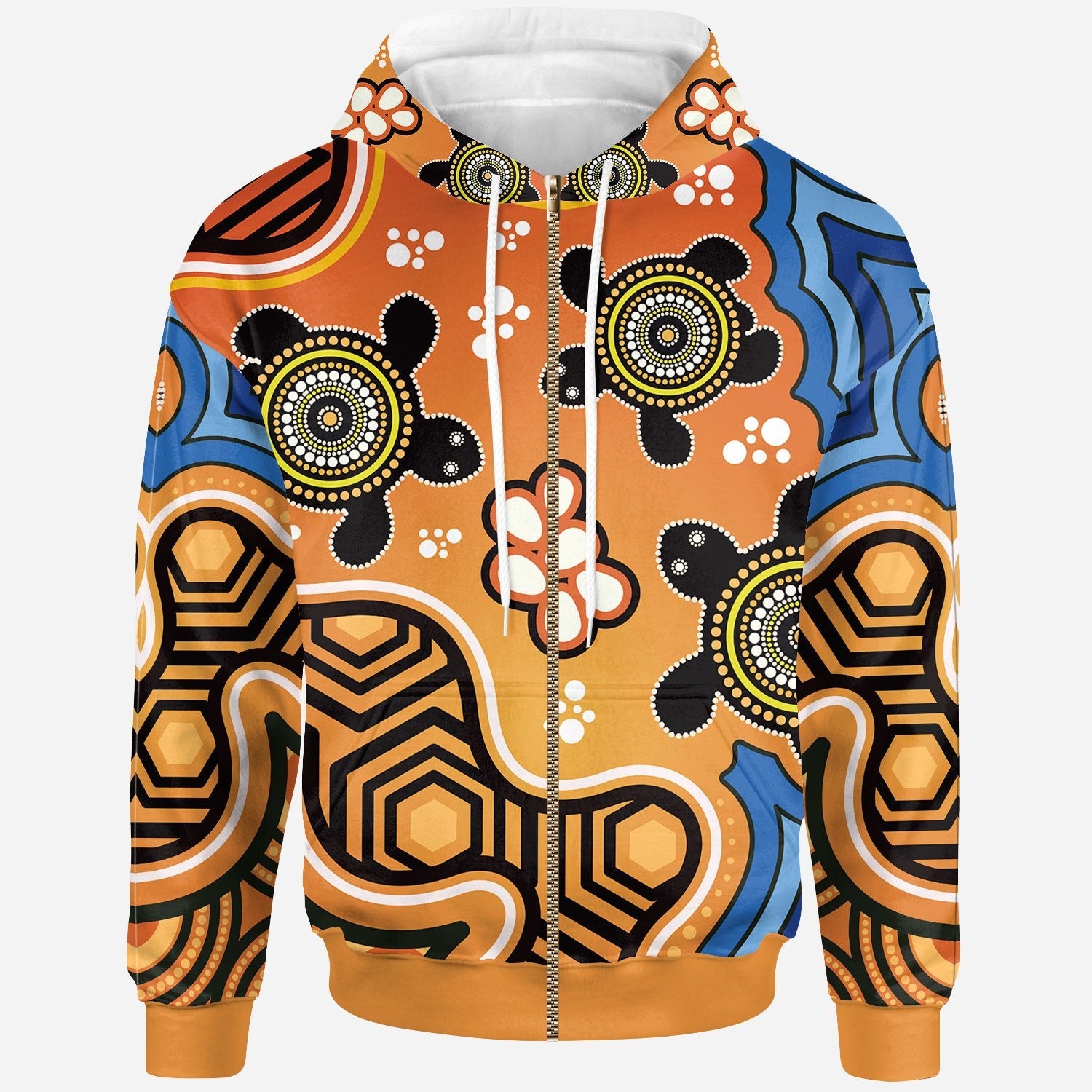 Aboriginal Zip Hoodie - Indigenous Art Patterns Ver04